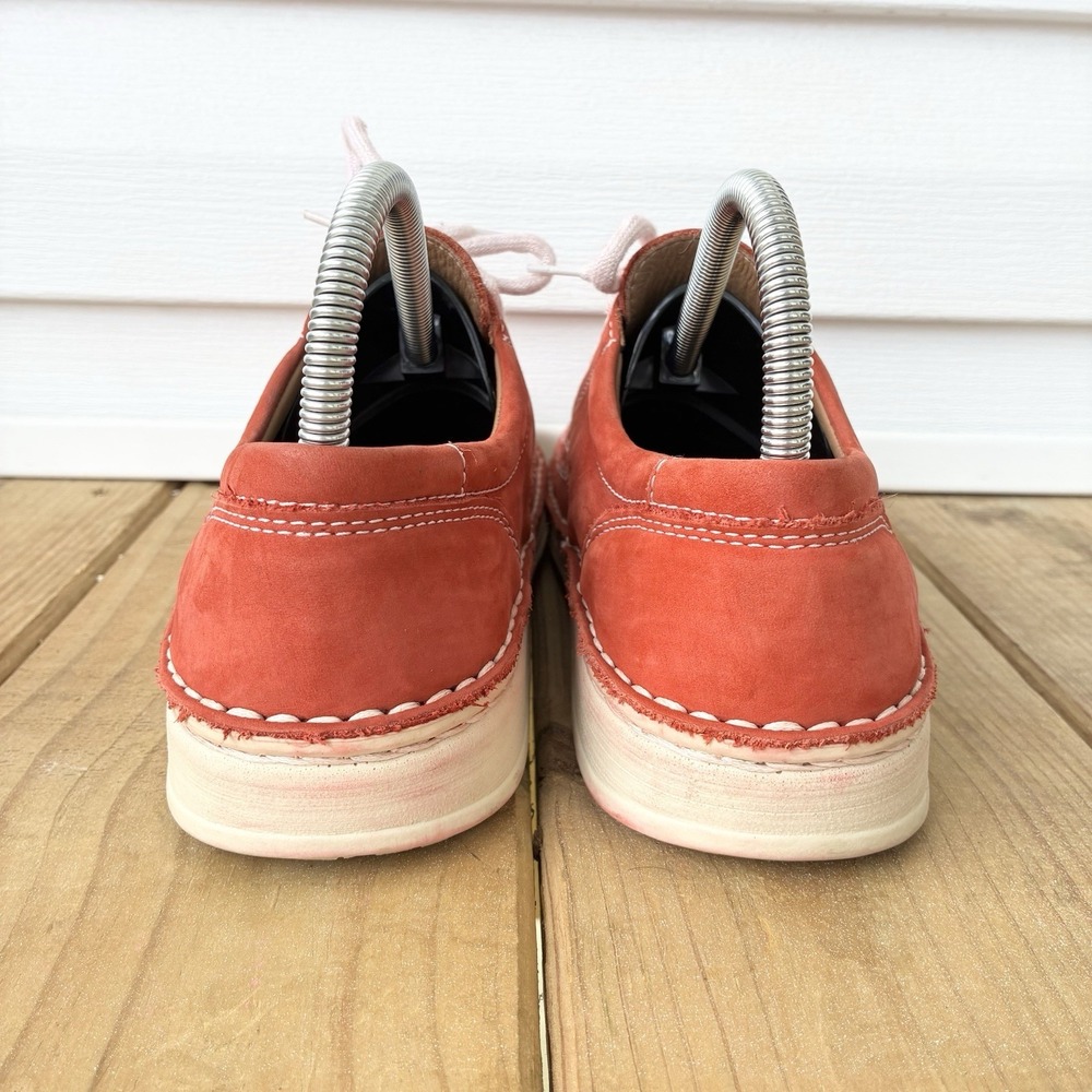 Birkenstock Bodega Woven Leather Fisherman Lace Up Sneakers Shoes Red Womens 8 - Picture 6 of 9